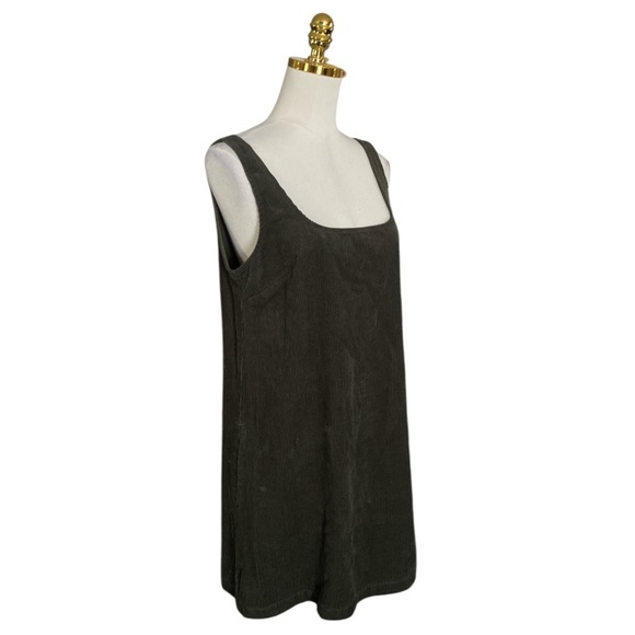 ASOS Women’s Olive Green Tall A-line Corduroy Pinafore Sleeveless Dress Size 8 - Picture 3 of 8